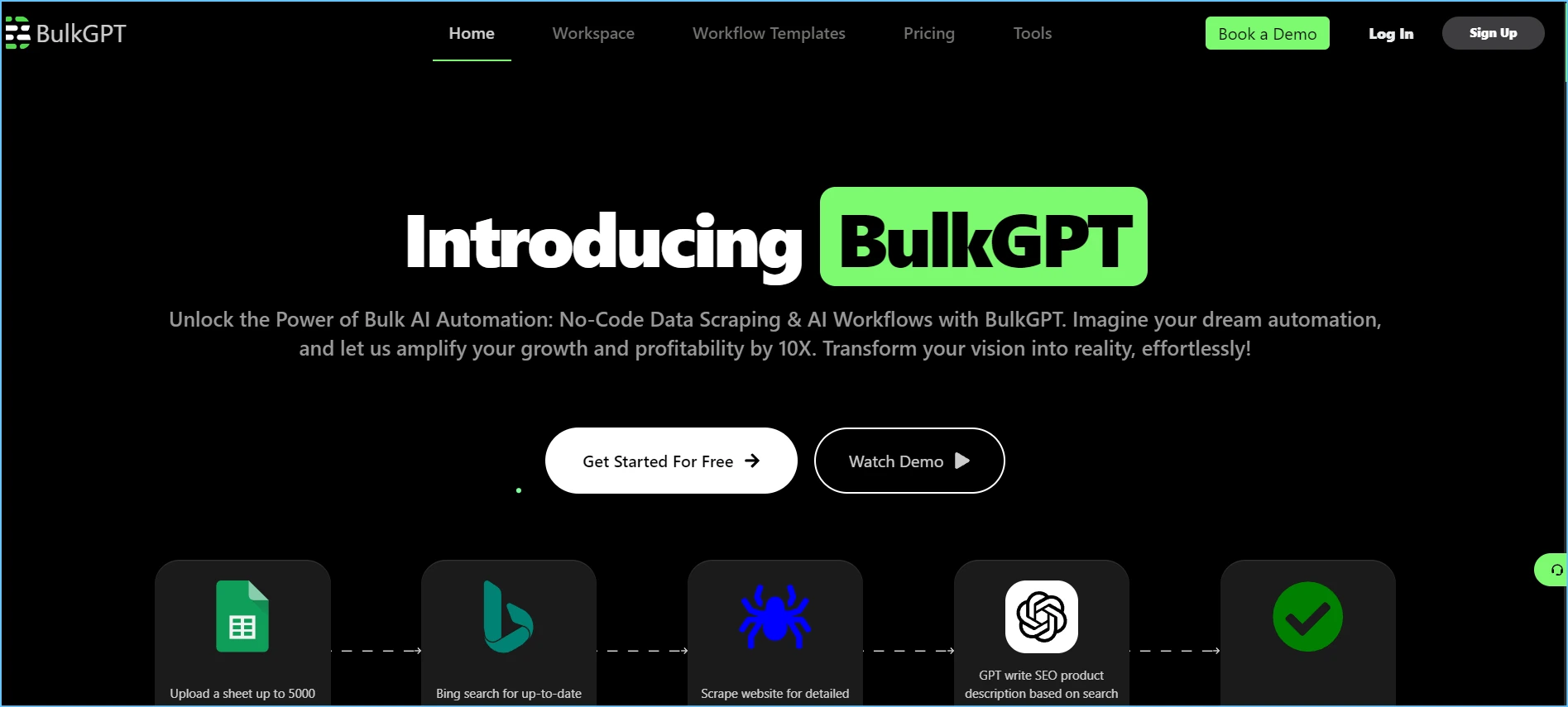 BulkGPT no-code automation tool