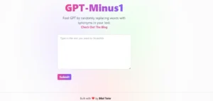 GPT Minus1 Paraphraser tool