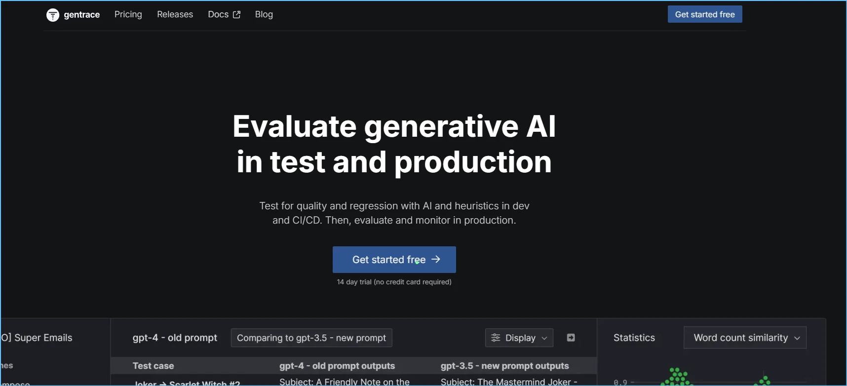 Gentrace AI testing ai tool