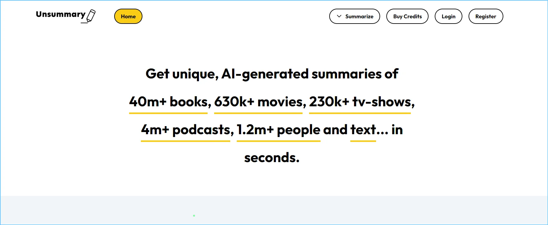 unsummary is an AI-powered summarization tool