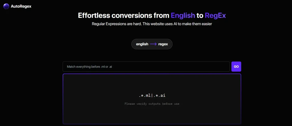 AutoRegex English To Regex code